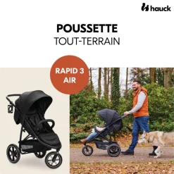 Poussette 3 roues rapid 3 air black