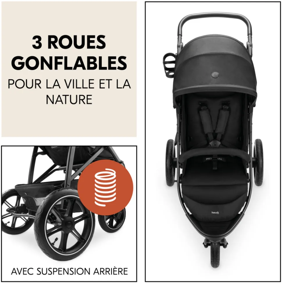 Poussette 3 roues rapid 3 air black