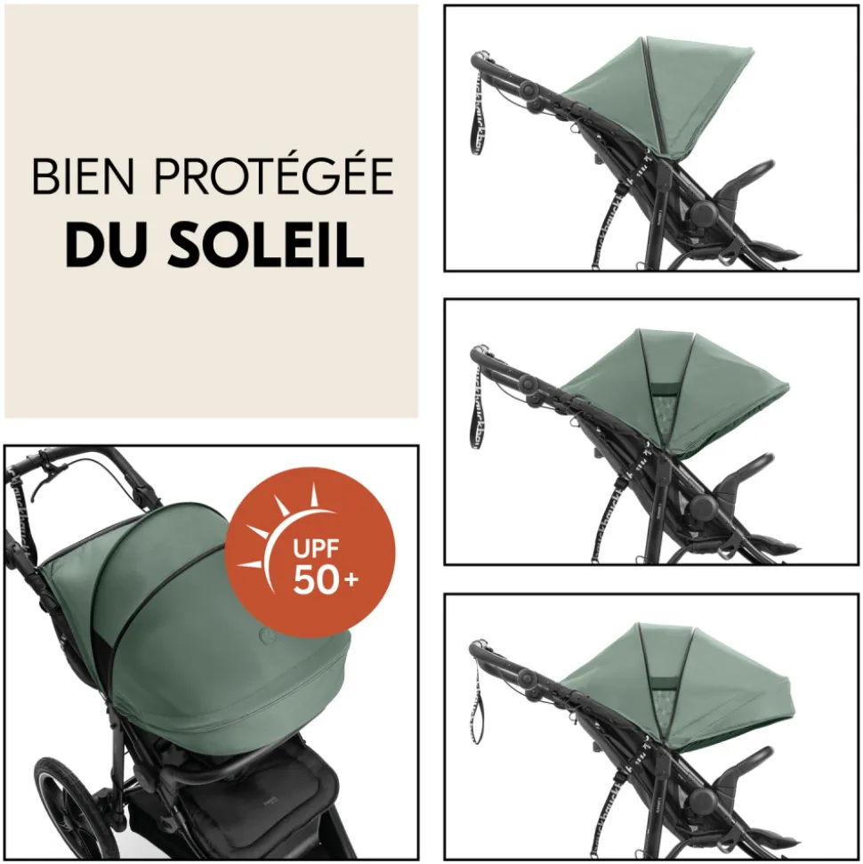 Poussette 3 roues runner 3 jungle green