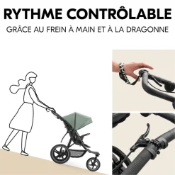 Poussette 3 roues runner 3 jungle green