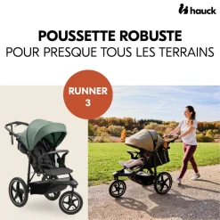 Poussette 3 roues runner 3 jungle green