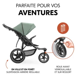 Poussette 3 roues runner 3 jungle green