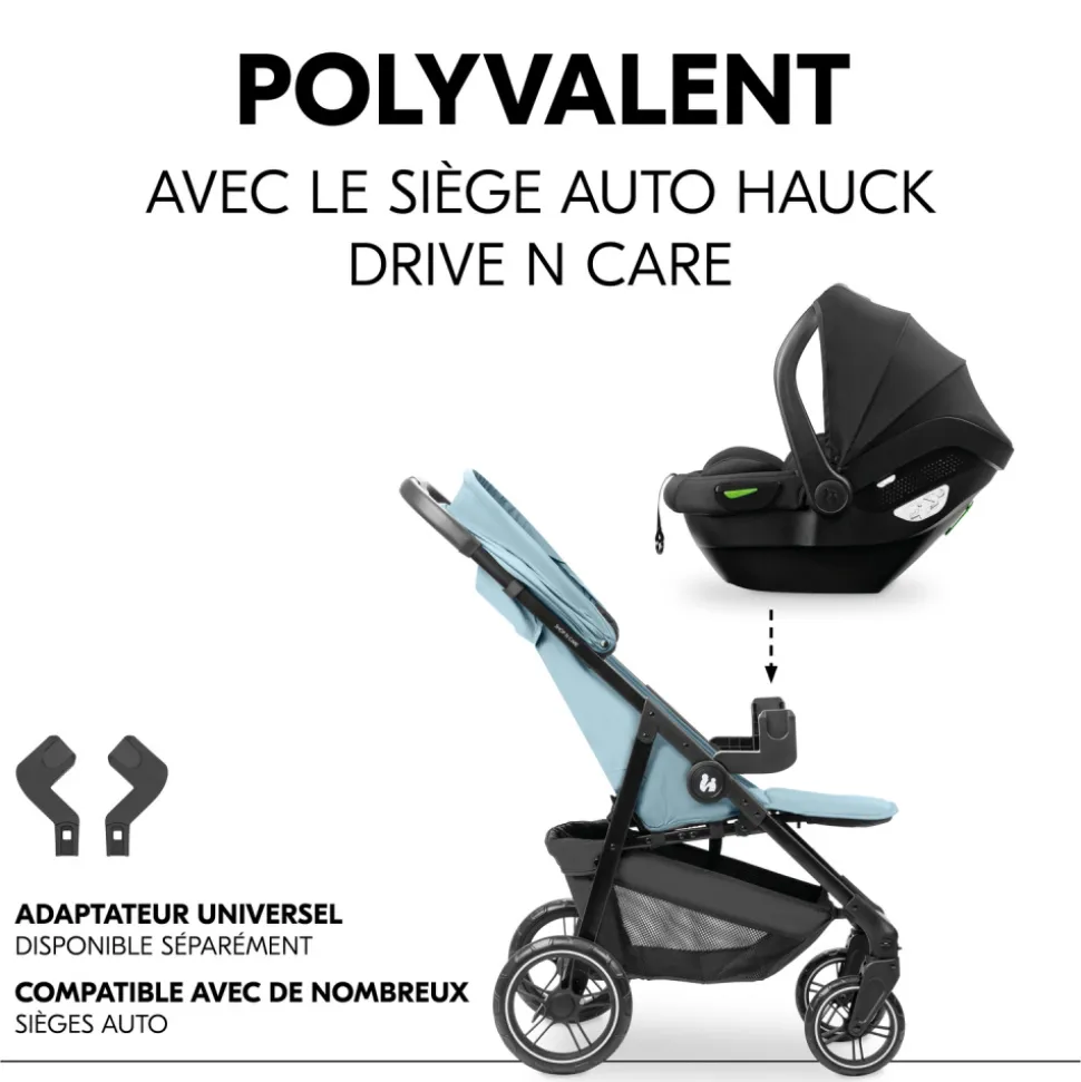 Poussette 4 roues shop n care dusty-blue