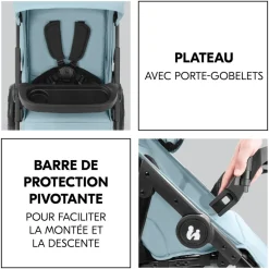 Poussette 4 roues shop n care dusty-blue