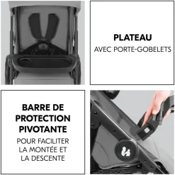 Poussette 4 roues shop n care grey