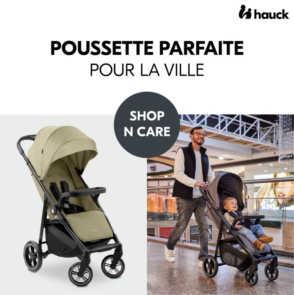 Poussette 4 roues shop n care olive