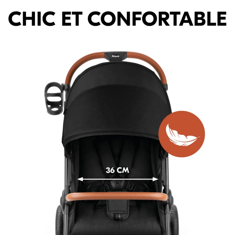 Poussette 4 roues uptown black melange black