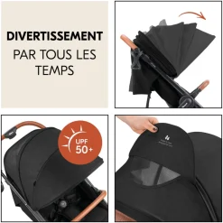 Poussette 4 roues uptown black melange black
