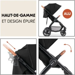 Poussette 4 roues uptown black melange black
