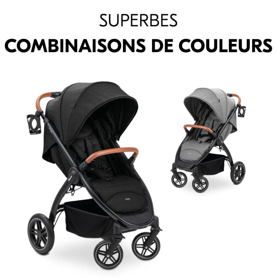Poussette 4 roues uptown black melange black