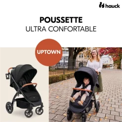 Poussette 4 roues uptown black melange black