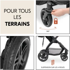 Poussette 4 roues uptown black melange black