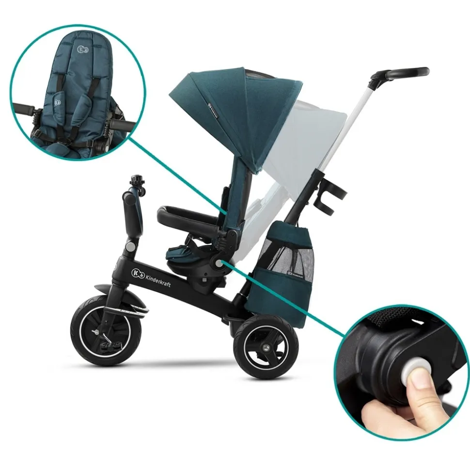 Poussette tricycle easywist midnight green
