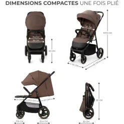 Poussette trig 3 velvet mokka