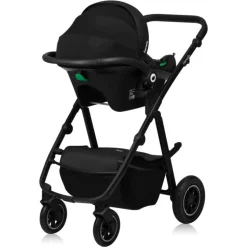 Poussette trio amber + nacelle + coque grey graphite