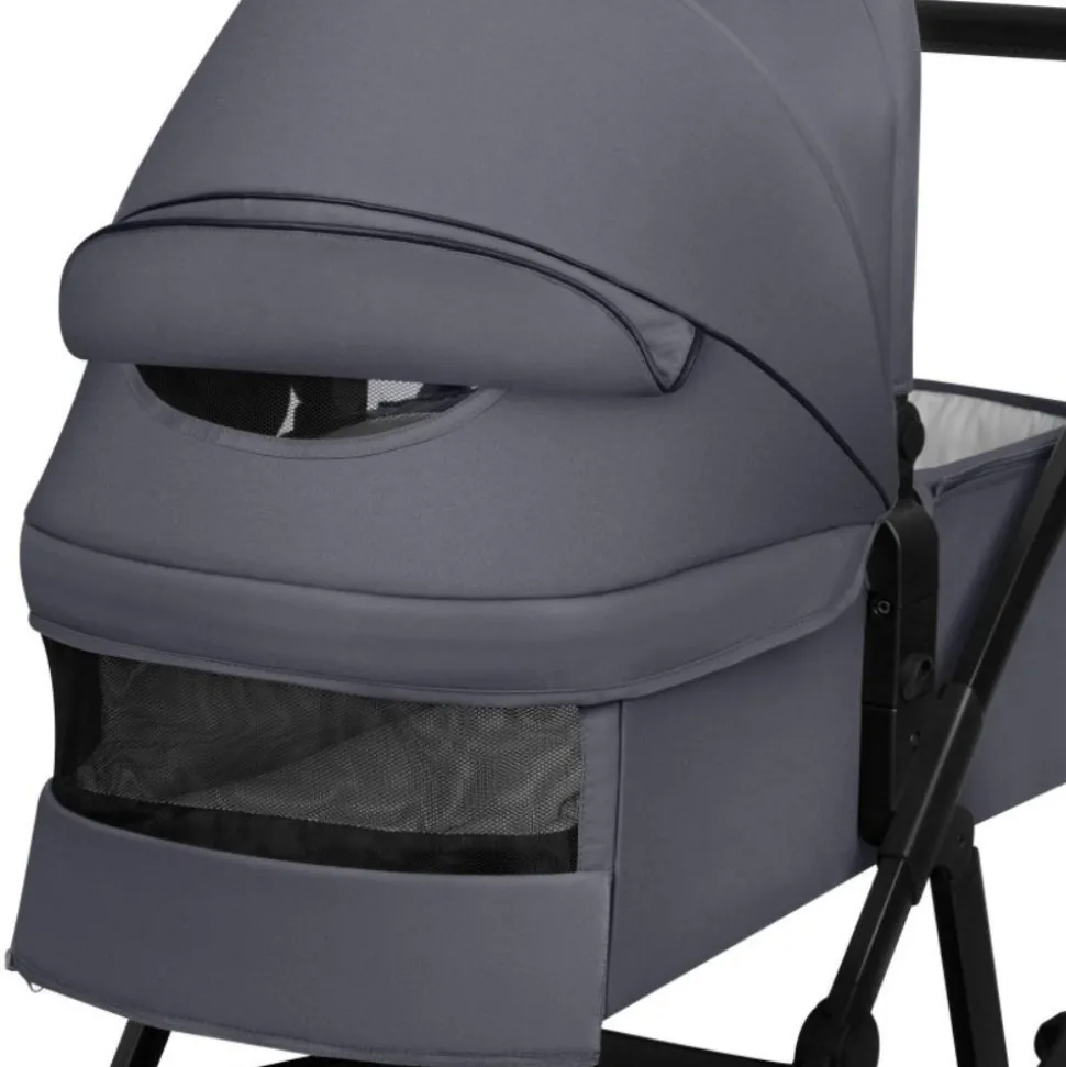 Poussette trio amber + nacelle + coque grey graphite