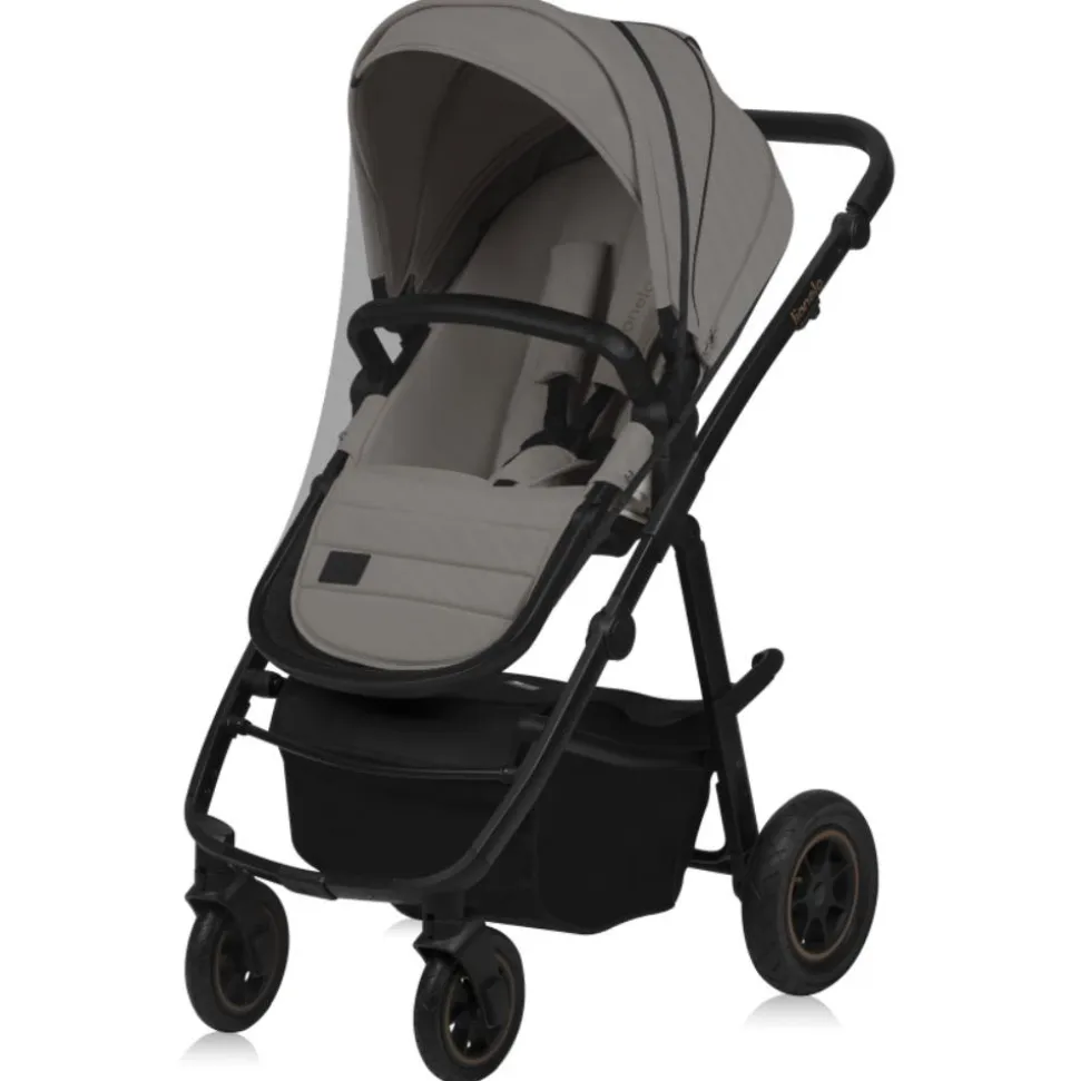 Poussette trio amber + nacelle + coque beige sand