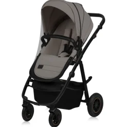 Poussette trio amber + nacelle + coque beige sand