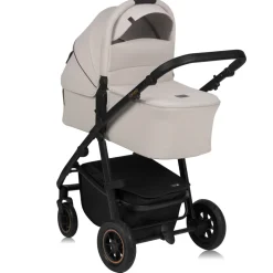 Poussette trio amber + nacelle + coque beige sand