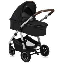 Poussette trio amber + nacelle + coque black silver