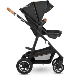 Poussette trio amber + nacelle + coque grey graphite