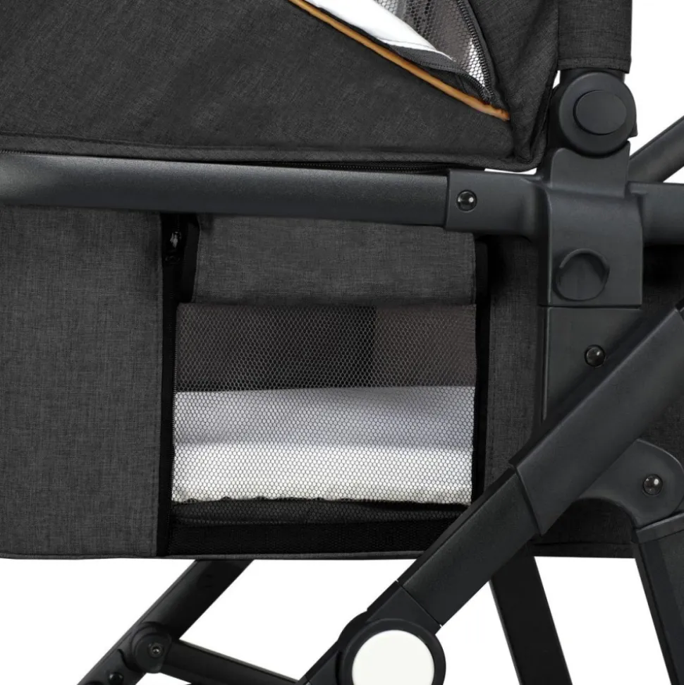 Poussette trio amber + nacelle + coque grey graphite