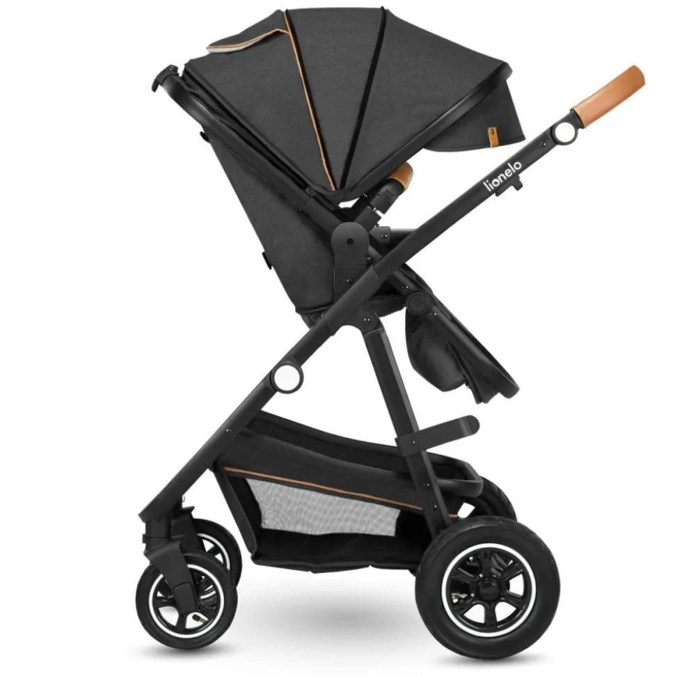 Poussette trio amber + nacelle + coque grey graphite