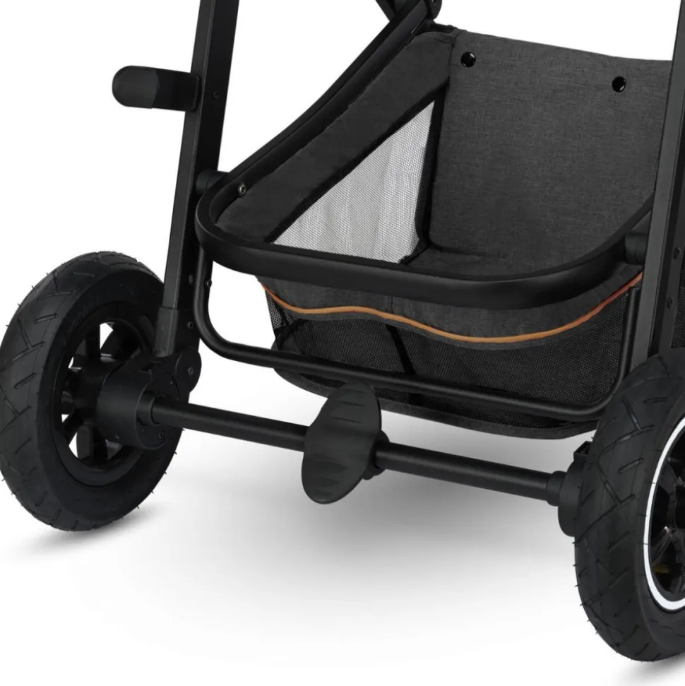 Poussette trio amber + nacelle + coque grey graphite