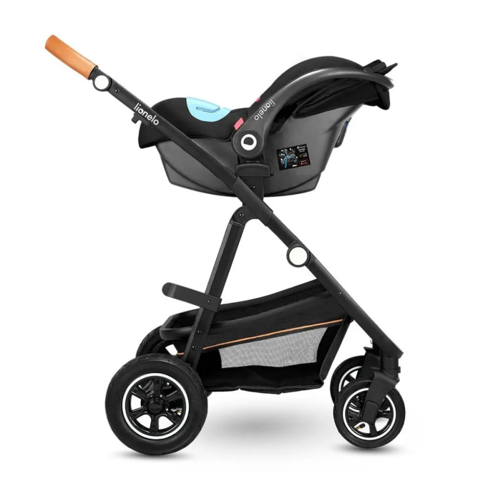 Poussette trio amber + nacelle + coque grey graphite