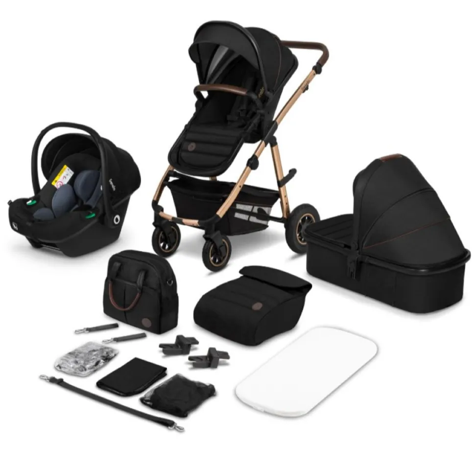 Poussette trio amber + nacelle + coque black onyx