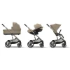 Poussette trio balios s lux 3 almond beige + siège auto cloud g i-size + nacelle + base g3
