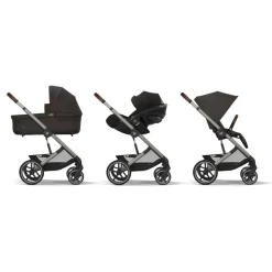 Poussette trio balios s lux 3 chocolate brown + siège auto cloud g i-size + nacelle + base g3