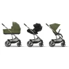 Poussette trio balios s lux 3 moss green + siège auto cloud g i-size + nacelle + base g3