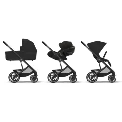 Poussette trio balios s lux 3 moon black + siège auto cloud g i-size + nacelle + base g3