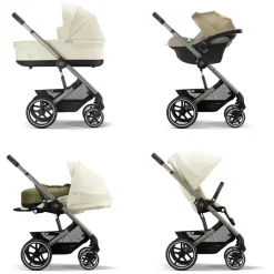 Poussette trio balios s lux 3 seashell beige + siège auto cloud t i-size + nacelle