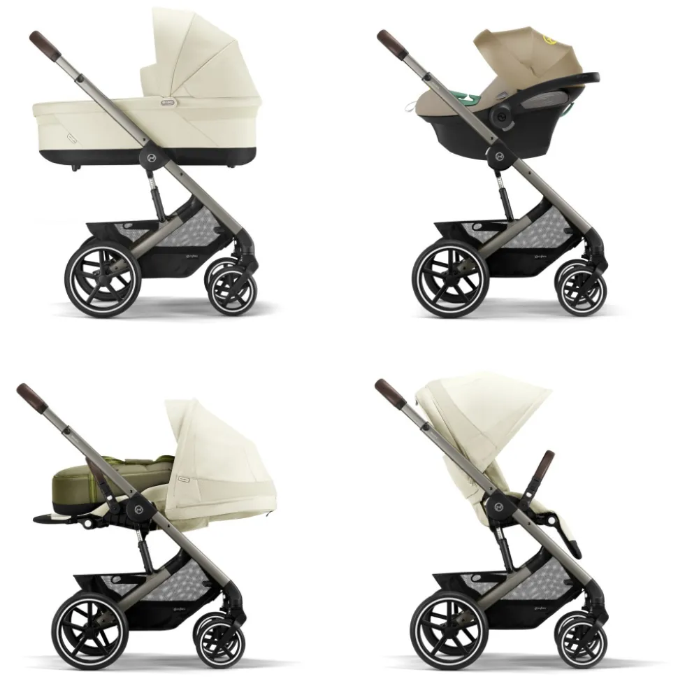 Poussette trio balios s lux 3 seashell beige + siège auto cloud t i-size + nacelle