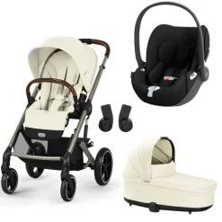 Poussette trio balios s lux 3 seashell beige + siège auto cloud t i-size + nacelle