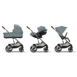 Poussette trio balios s lux 3 stormy blue + siège auto cloud g i-size + nacelle + base g3