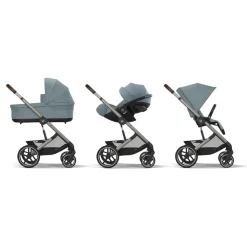 Poussette trio balios s lux 3 stormy blue + siège auto cloud t i-size + nacelle