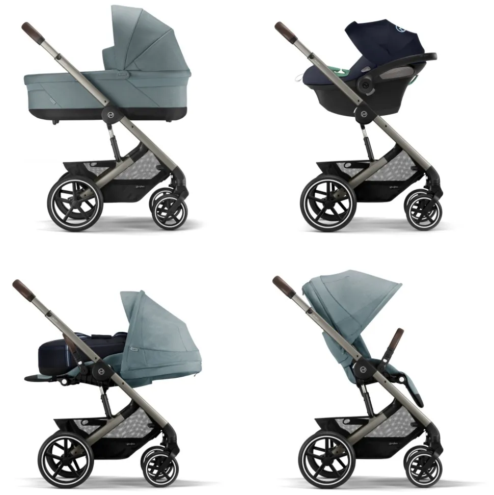 Poussette trio balios s lux 3 stormy blue + siège auto cloud g i-size + nacelle