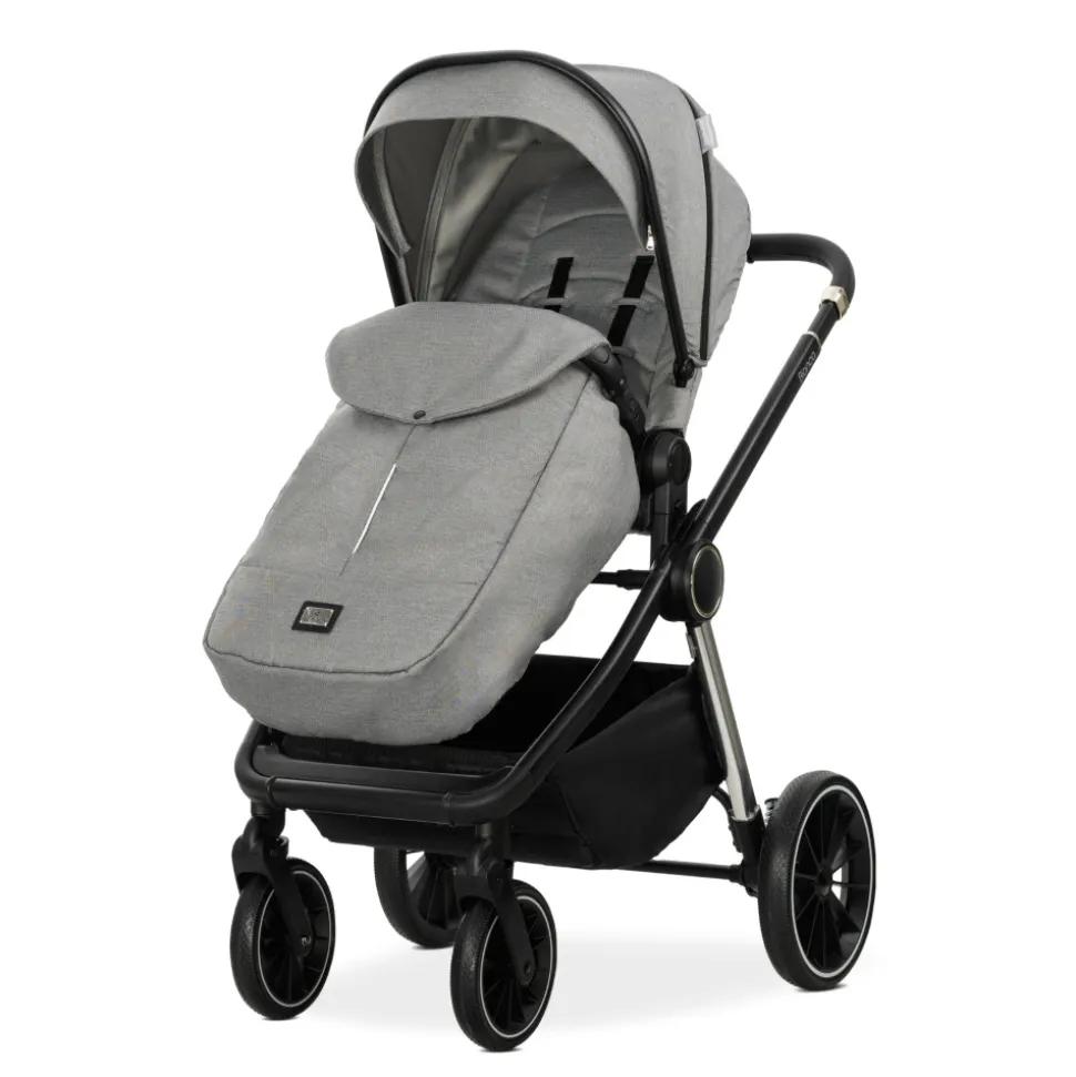 Poussette trio bianca - nacelle + coque aria lux gris
