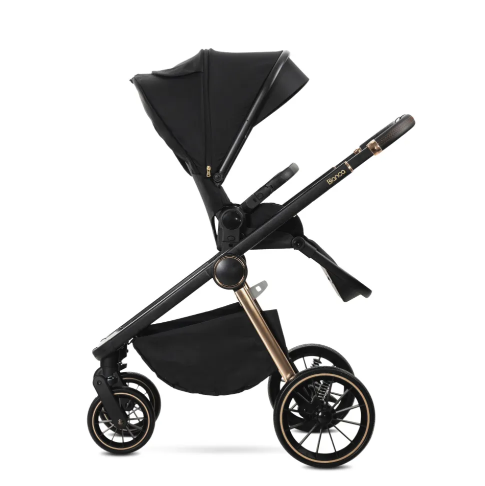 Poussette trio bianca - nacelle + coque aria lux noir