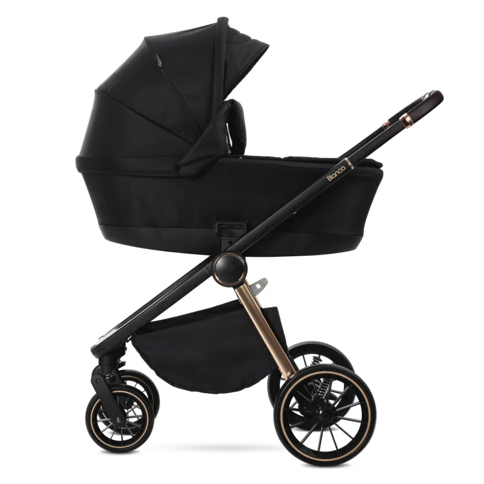 Poussette trio bianca - nacelle + coque aria lux noir