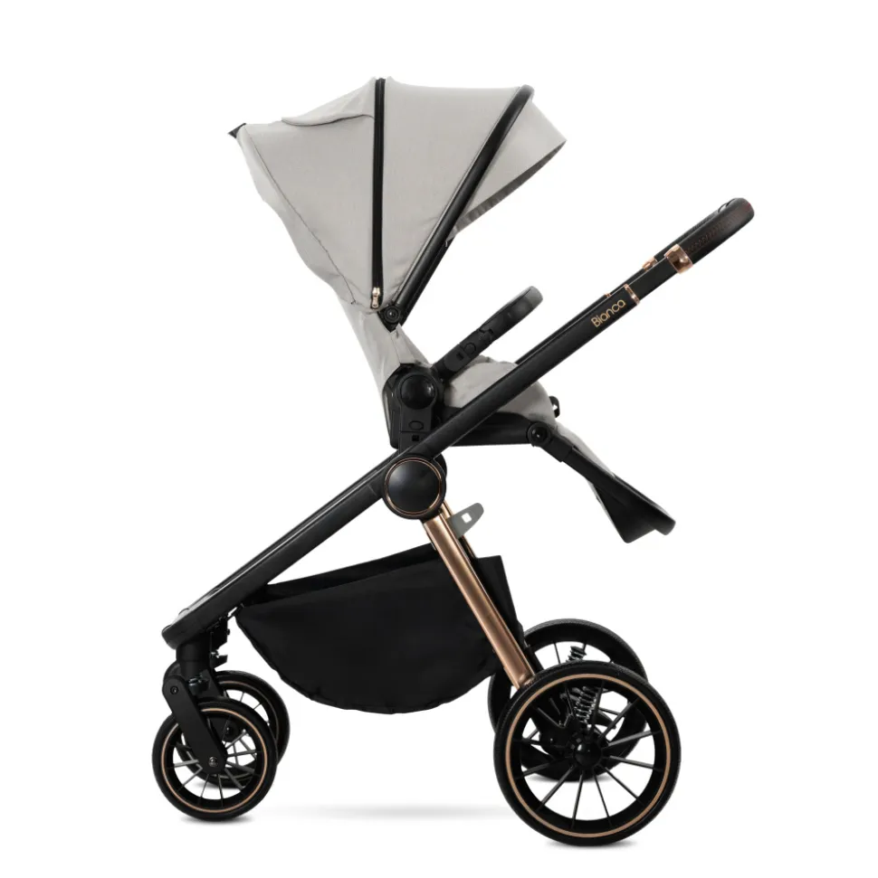 Poussette trio bianca - nacelle + coque aria lux beige
