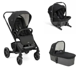 Poussette trio chrome shale + siège auto sprint eclipse + nacelle chrome shale noir