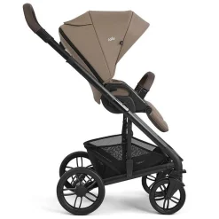 Poussette trio chrome 2 + siège auto sprint sandstone + nacelle chrome 2 cashew