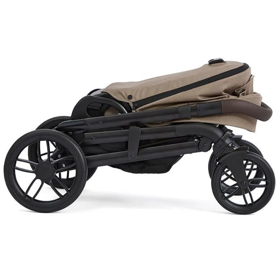 Poussette trio chrome 2 + siège auto sprint sandstone + nacelle chrome 2 cashew