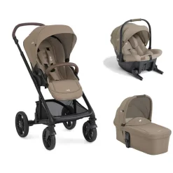 Poussette trio chrome 2 + siège auto sprint sandstone + nacelle chrome 2 cashew
