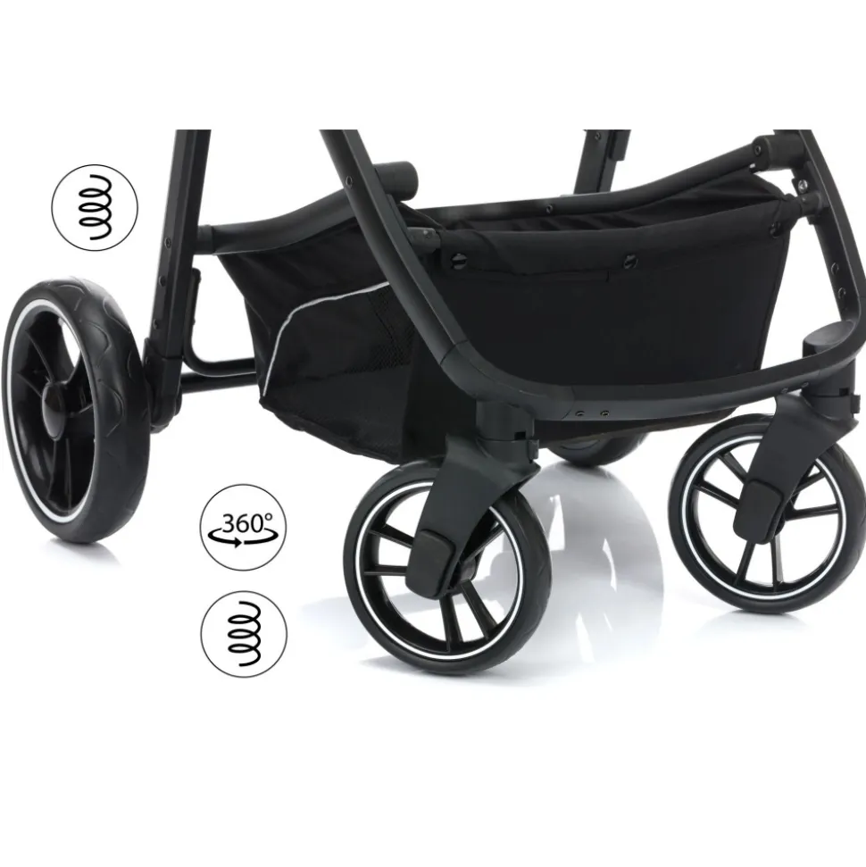Poussette trio combinée 3en1 jaguar vert chiné