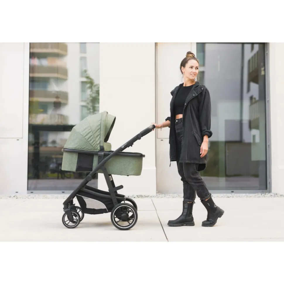 Poussette trio combinée 3en1 jaguar vert chiné